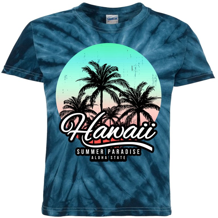 Hawaii Vintage Logo Kids Tie-Dye T-Shirt