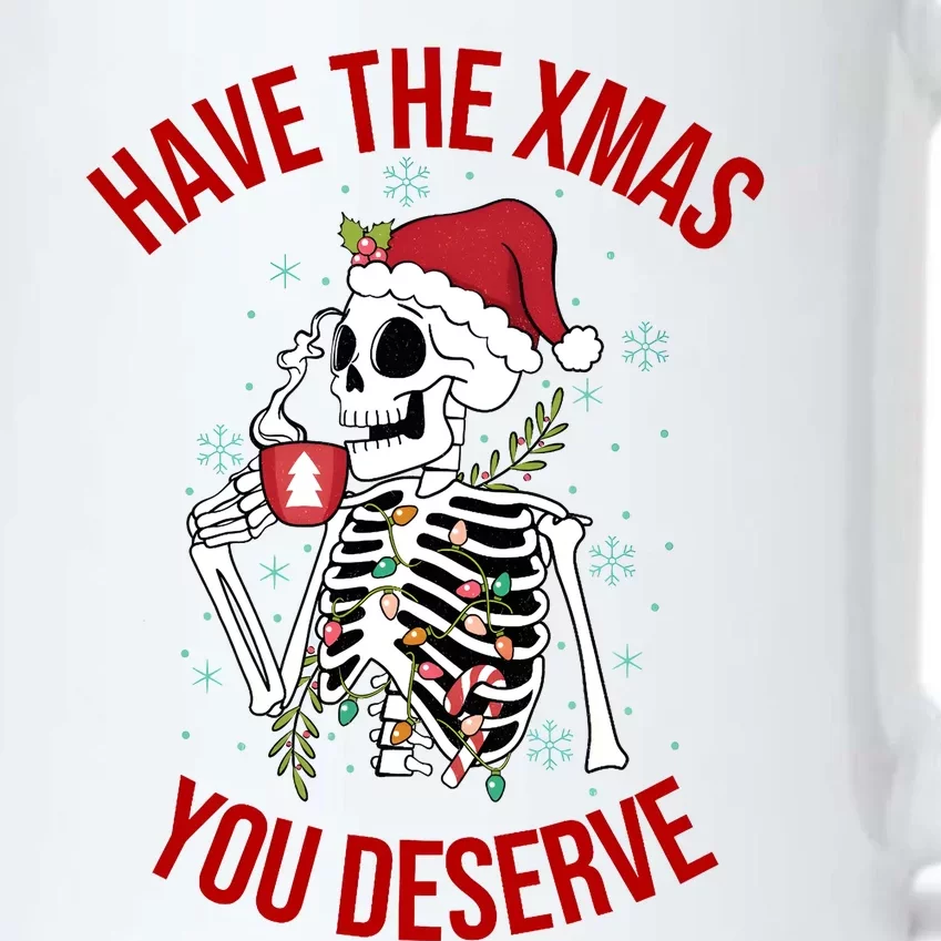 Have A Xmas You Deserve Funny Skeleton Christmas Black Color Changing Mug