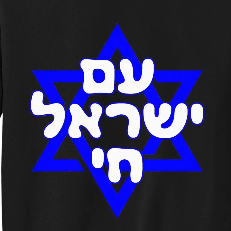 Hebrew Am Yisrael Chai Israel Magen David Tall Sweatshirt