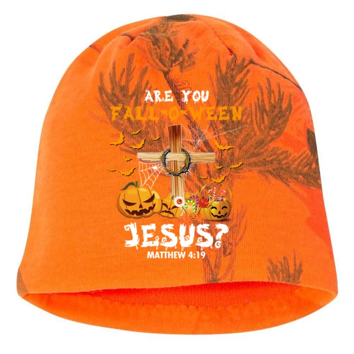 Halloween Are You Fall O Ween Jesus Matthew Christian Faith Gift Kati - Camo Knit Beanie