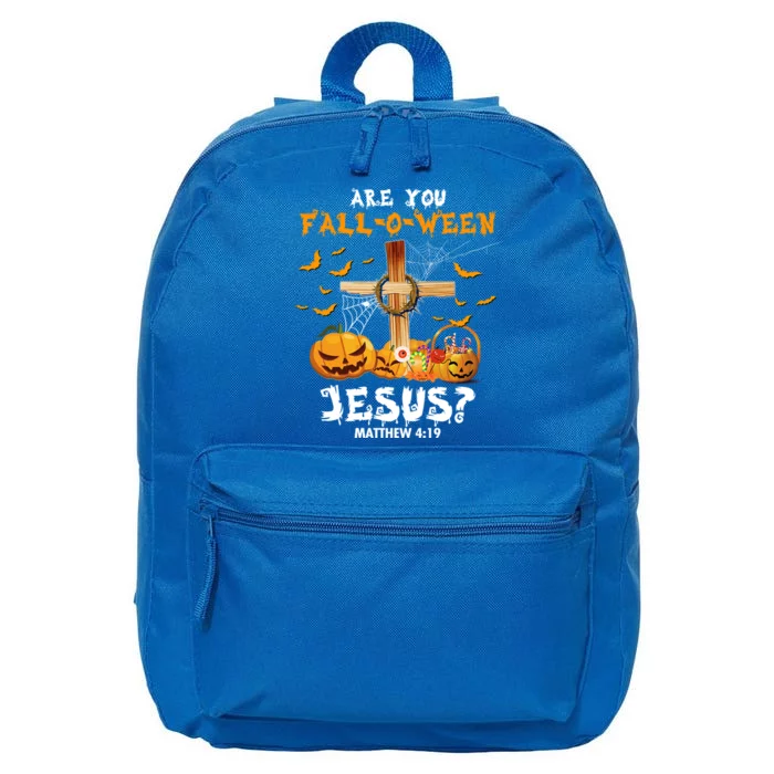 Halloween Are You Fall O Ween Jesus Matthew Christian Faith Gift 16 in Basic Backpack