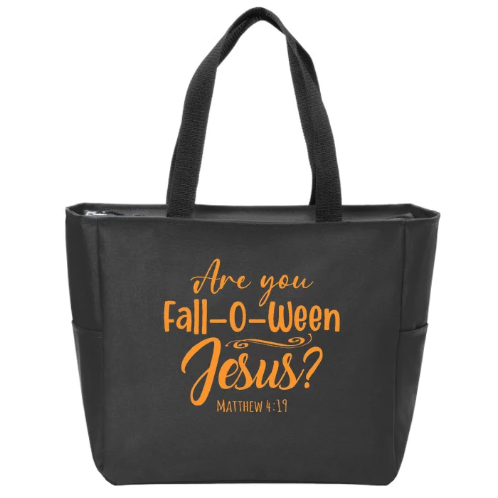 Halloween Are You Fall O Ween Jesus Matthew Christian Faith Zip Tote Bag