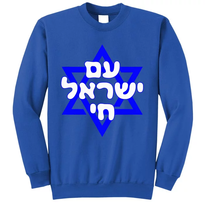 Hebrew Am Yisrael Chai Israel Magen David Tall Sweatshirt