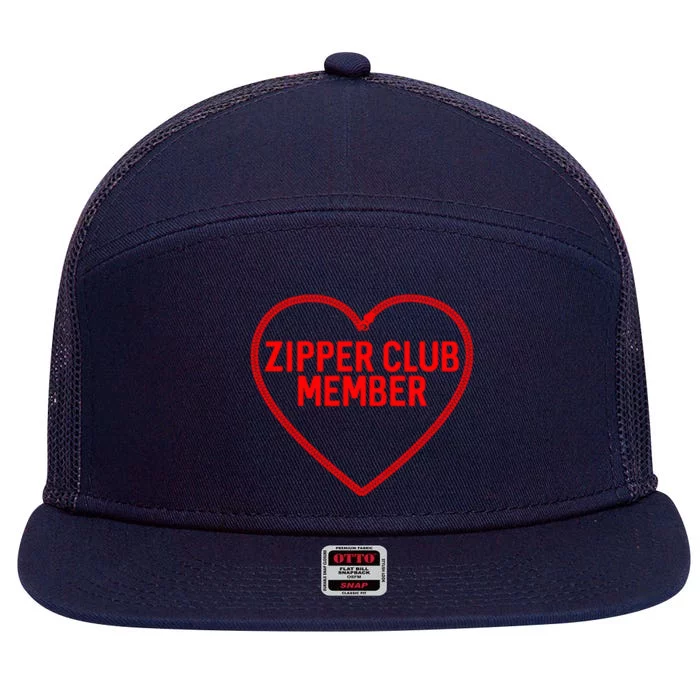 Heart Attack Zipper Club Open Heart Surgery Survivor Cute Gift 7 Panel Mesh Trucker Snapback Hat