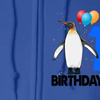 Happy Birthday 11 Funny Funny Gift Funny Penguin Tee Birds Gift Full Zip Hoodie