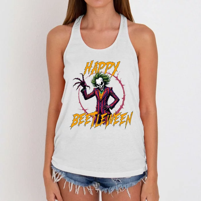 Happy Beetleween 2024 Original Design Women's Knotted Racerback Tank