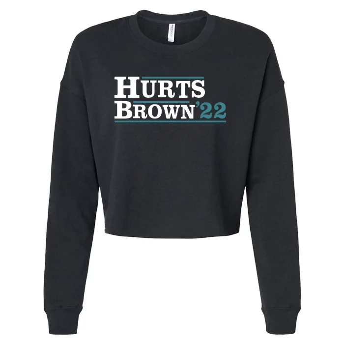 Hurts Brown 22 Cropped Pullover Crew