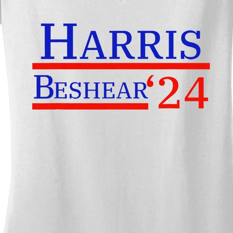 Harris Beshear 2024 Kamala Harris Andy Beshear President Women's V-Neck T-Shirt