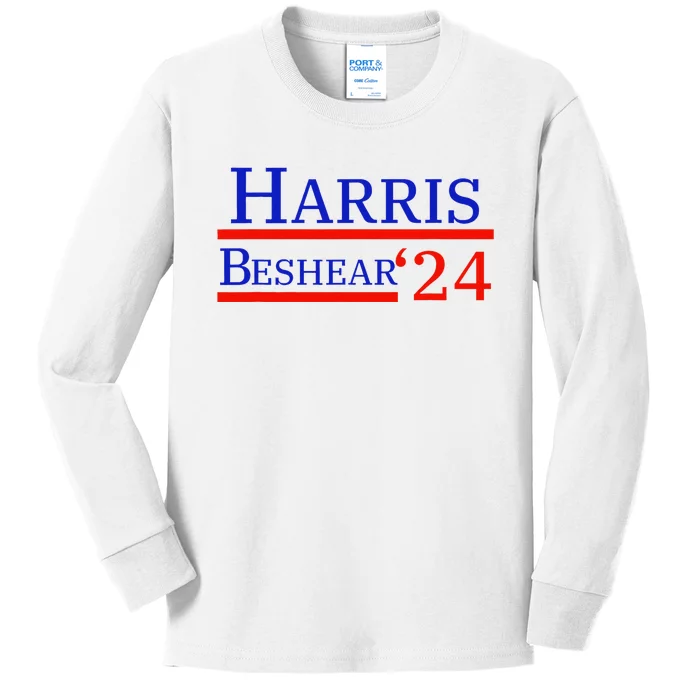 Harris Beshear 2024 Kamala Harris Andy Beshear President Kids Long Sleeve Shirt