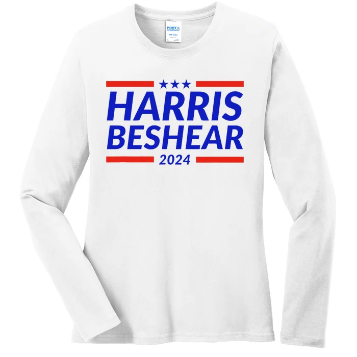 Harris Beshear 2024 Kamala Harris Andy Beshear President Ladies Long Sleeve Shirt