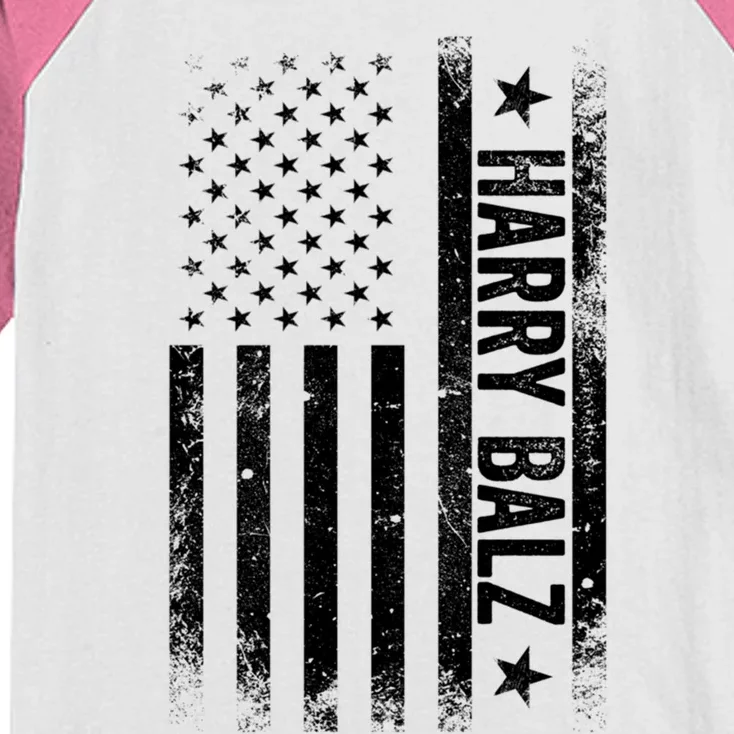 Harry Balz 2024 Harris Walz Usa Flag Political Gift Kids Colorblock Raglan Jersey