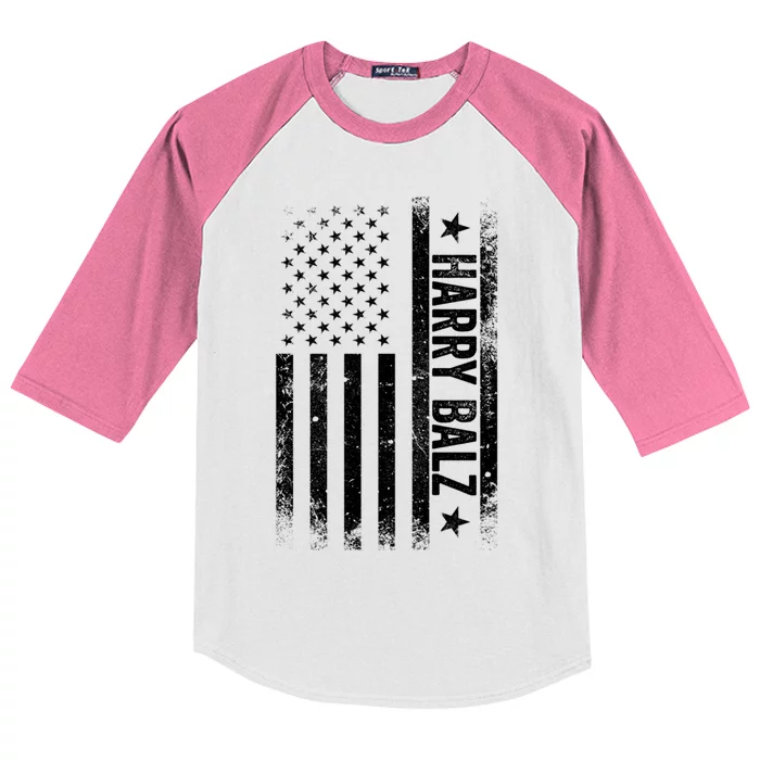 Harry Balz 2024 Harris Walz Usa Flag Political Gift Kids Colorblock Raglan Jersey