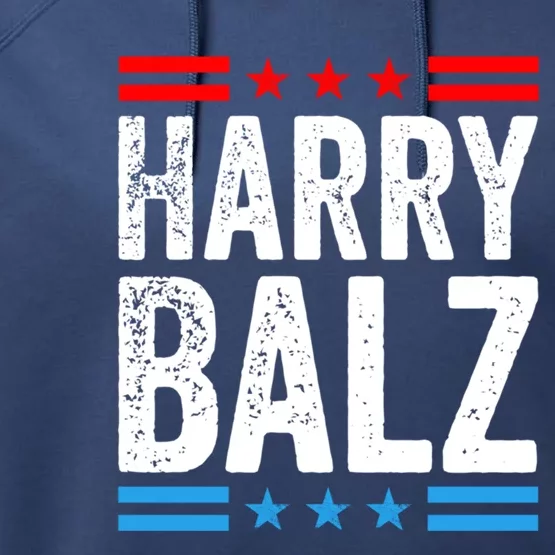 Harry Balz 2024 Kamala Harris Walz Political Us Election Meaningful Gift Performance Fleece Hoodie