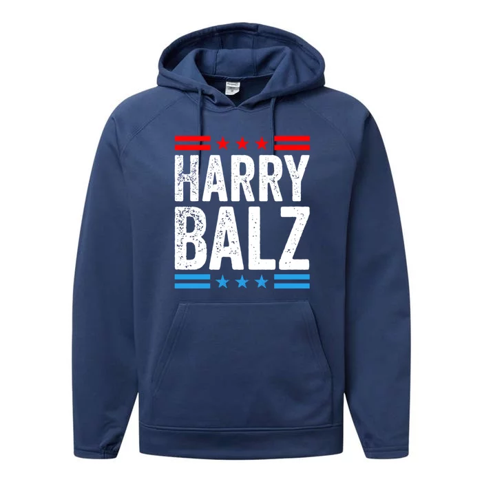 Harry Balz 2024 Kamala Harris Walz Political Us Election Meaningful Gift Performance Fleece Hoodie