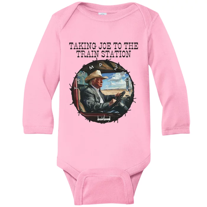 Hootie & Blowfish 2024 Summer Camp Designtaking Joe To The Train Station Trump 2 Baby Long Sleeve Bodysuit