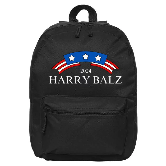 Harry Balz 2024 Funny Harris Walz 24 Democratics Vote 16 in Basic Backpack