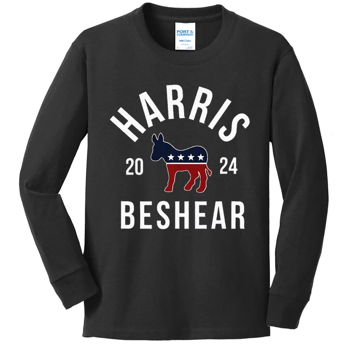 Harris Beshear 2024 Vote Kamala Harris Andy Beshear 24 Rally Kids Long Sleeve Shirt