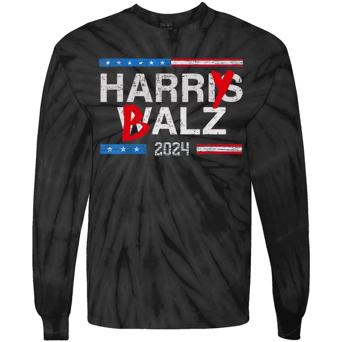 Harry Balz 2024 Funny Kamala Harris And Tim Walz 2024 Tie-Dye Long Sleeve Shirt