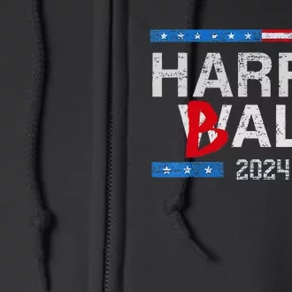 Harry Balz 2024 Funny Kamala Harris And Tim Walz 2024 Full Zip Hoodie