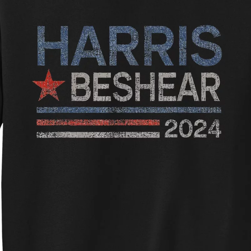 Harris Beshear 2024 Retro Stripe Voters Democrat Candidate Tall Sweatshirt