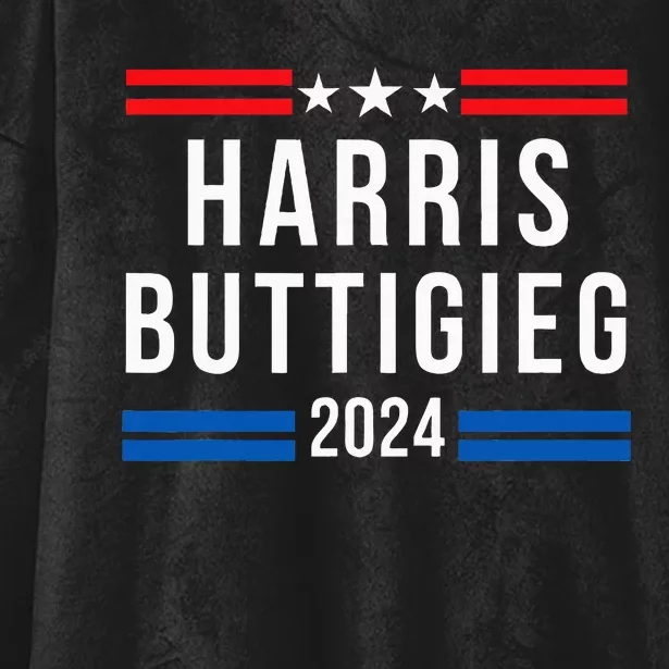 Harris Buttigieg 2024 Presidential Elect Campaign Hooded Wearable Blanket