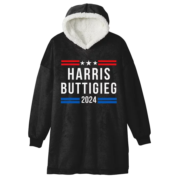 Harris Buttigieg 2024 Presidential Elect Campaign Hooded Wearable Blanket