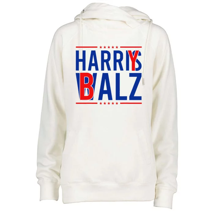 Harry Balz 2024 Funny Kamala Harris Walz Democrat Political Womens Funnel Neck Pullover Hood