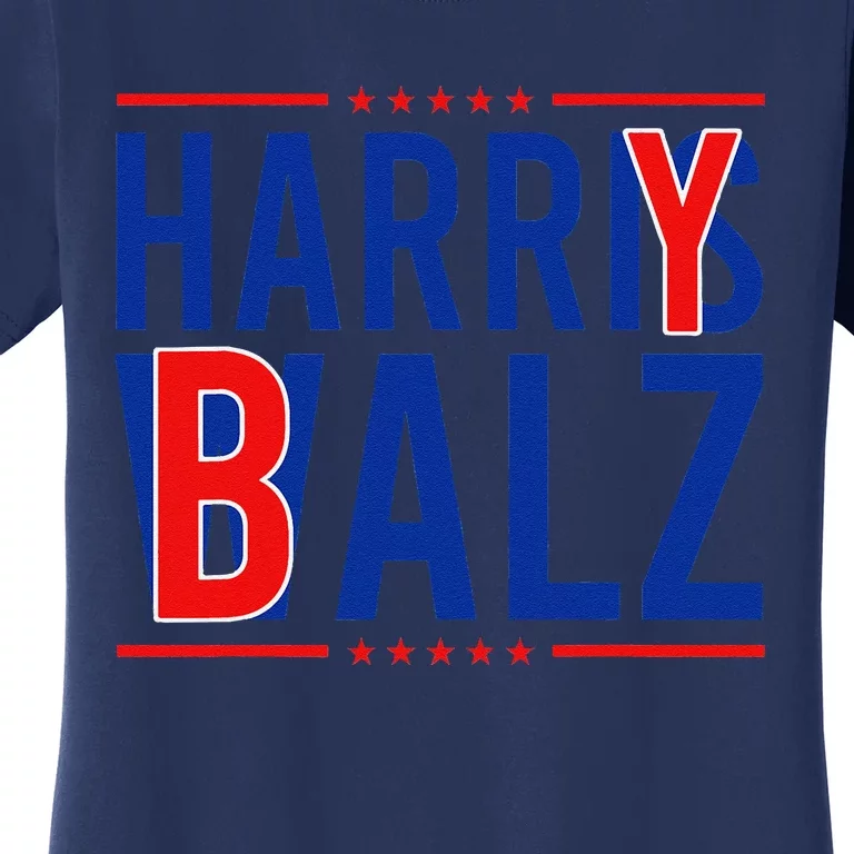 Harry Balz 2024 Funny Kamala Harris Walz Democrat Political Women's T-Shirt