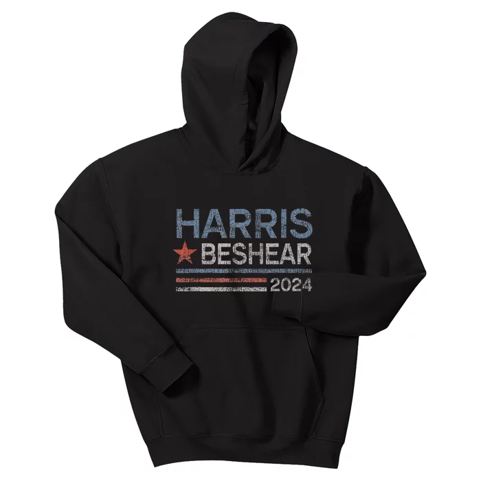 Harris Beshear 2024 Retro Stripe Voters Democrat Candidate Kids Hoodie