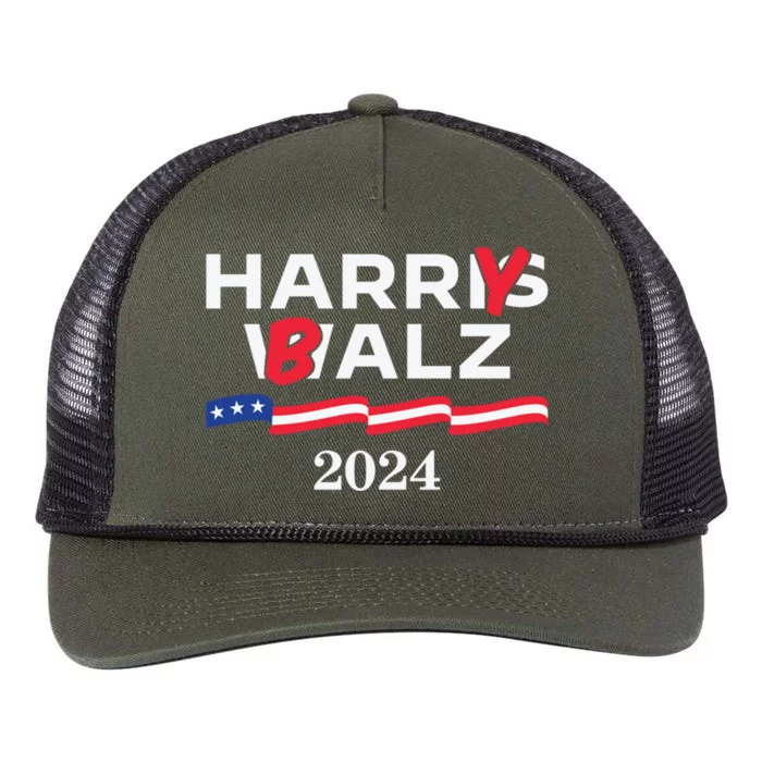 Harry Balz 2024 Harris Walz 2024 Funny Meme Cool Gift Retro Rope Trucker Hat Cap