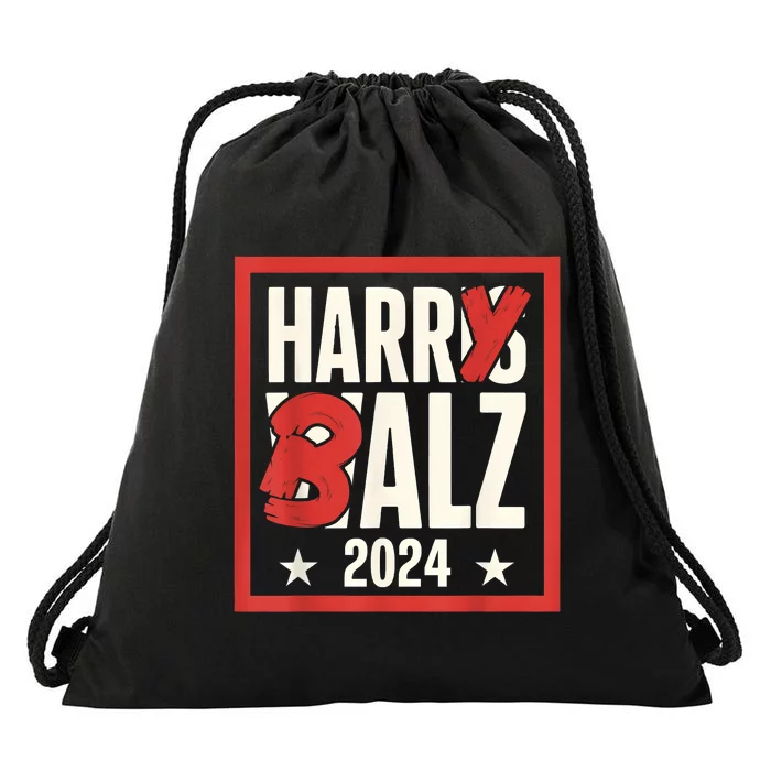 Harry Balz 2024 Funny Political Campaign Harris Walz Memes Drawstring Bag