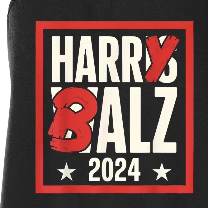 Harry Balz 2024 Funny Political Campaign Harris Walz Memes Women's Racerback Tank