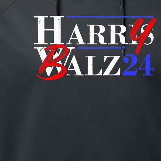 Harry Balz 2024 Funny Kamala Harris And Tim Walz 2024 Performance Fleece Hoodie