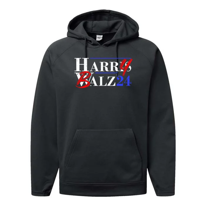 Harry Balz 2024 Funny Kamala Harris And Tim Walz 2024 Performance Fleece Hoodie