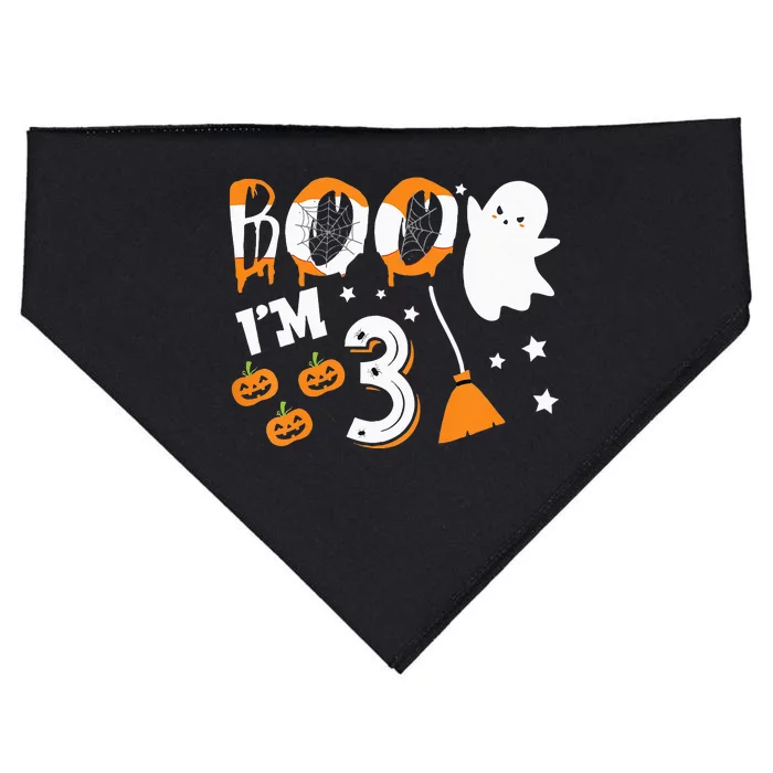 Halloween Birthday 3 Year Old 3rd Birthday USA-Made Doggie Bandana