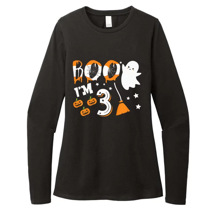 Halloween Birthday 3 Year Old 3rd Birthday Costume Womens CVC Long Sleeve Shirt