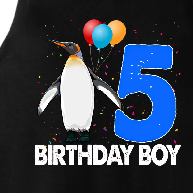 Happy Birthday 5 Meaningful Gift Funny Penguin Tee Birds Gift Ladies Tri-Blend Wicking Tank