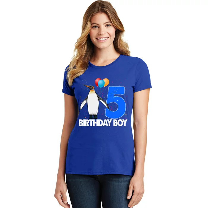 Happy Birthday 5 Meaningful Gift Funny Penguin Tee Birds Gift Women's T-Shirt