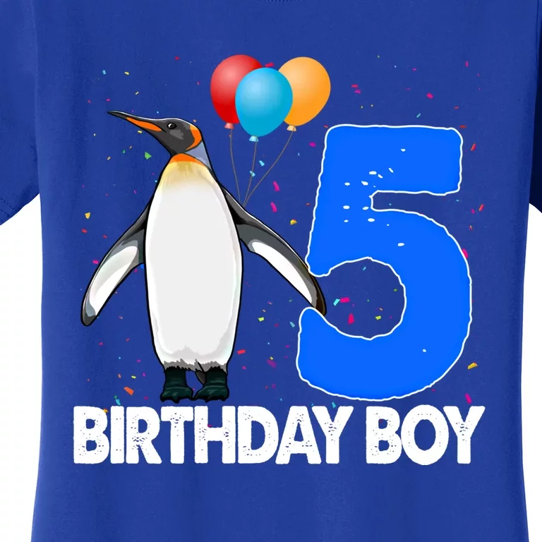 Happy Birthday 5 Meaningful Gift Funny Penguin Tee Birds Gift Women's T-Shirt