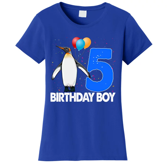 Happy Birthday 5 Meaningful Gift Funny Penguin Tee Birds Gift Women's T-Shirt