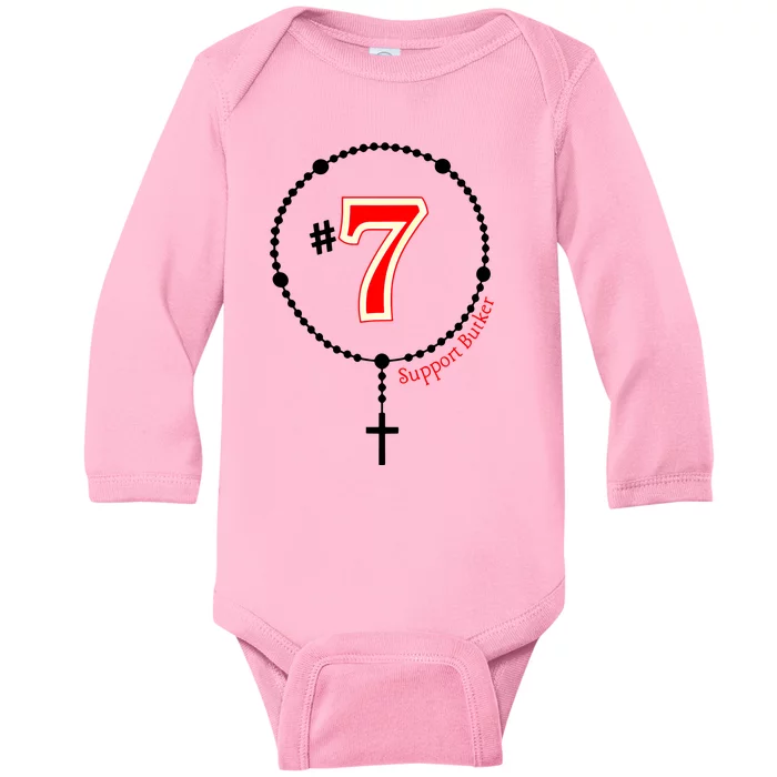 Harrison Butker #7 Butker Catholic Baby Long Sleeve Bodysuit