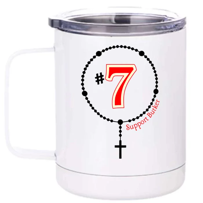 Harrison Butker #7 Butker Catholic Front & Back 12oz Stainless Steel Tumbler Cup