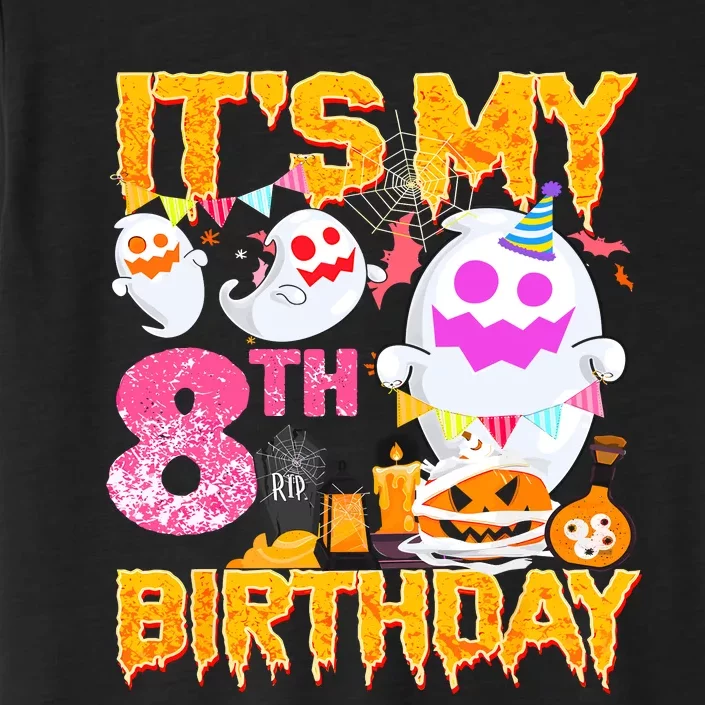 Halloween Birthday 8 Year Old Boy Girl 8th Birthday Costume ChromaSoft Performance T-Shirt