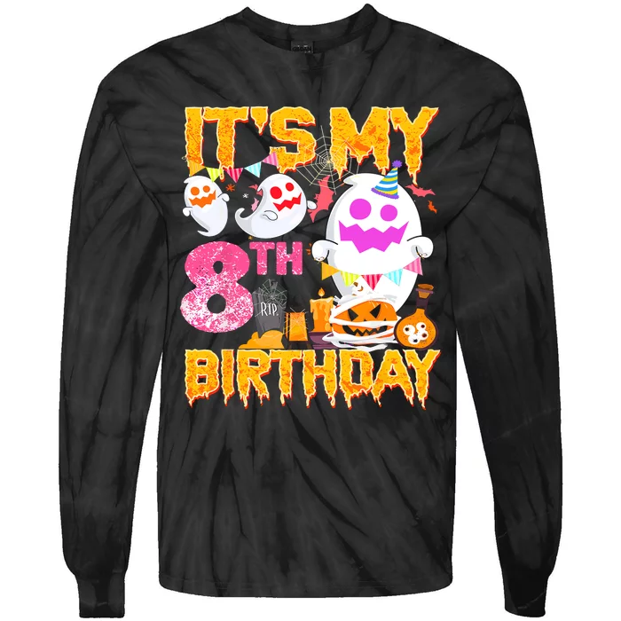 Halloween Birthday 8 Year Old Boy Girl 8th Birthday Costume Tie-Dye Long Sleeve Shirt