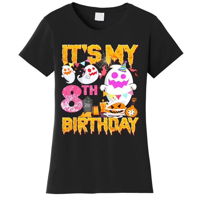 Halloween Birthday 8 Year Old Boy Girl 8th Birthday Costume Women's T-Shirt