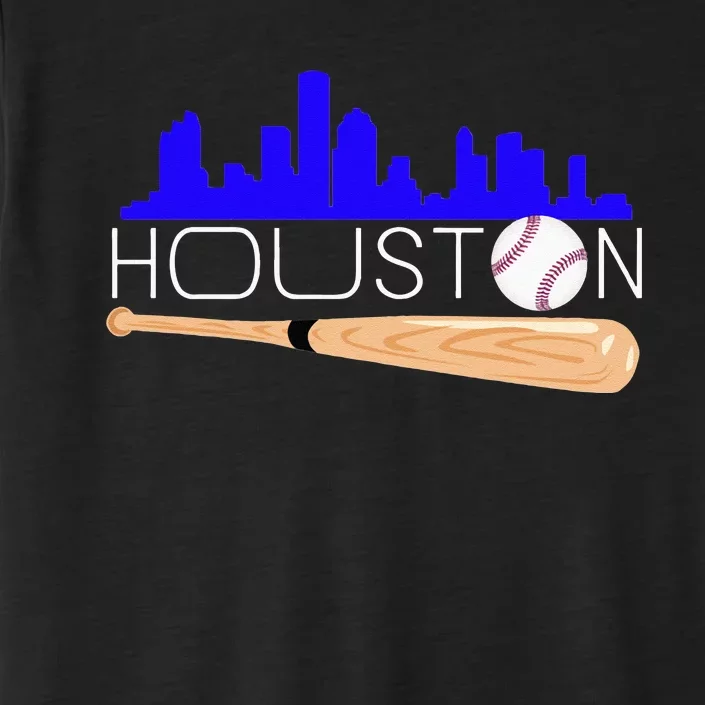 Houston Baseball Astro Font For Hometown Baseball Fan Long Sleeve ChromaSoft Performance T-Shirt