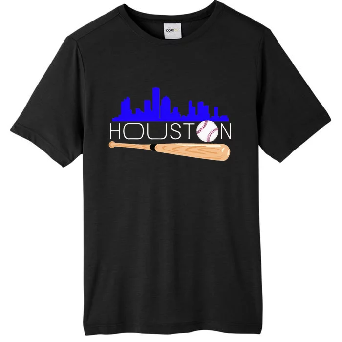 Houston Baseball Astro Font For Hometown Baseball Fan Long Sleeve ChromaSoft Performance T-Shirt