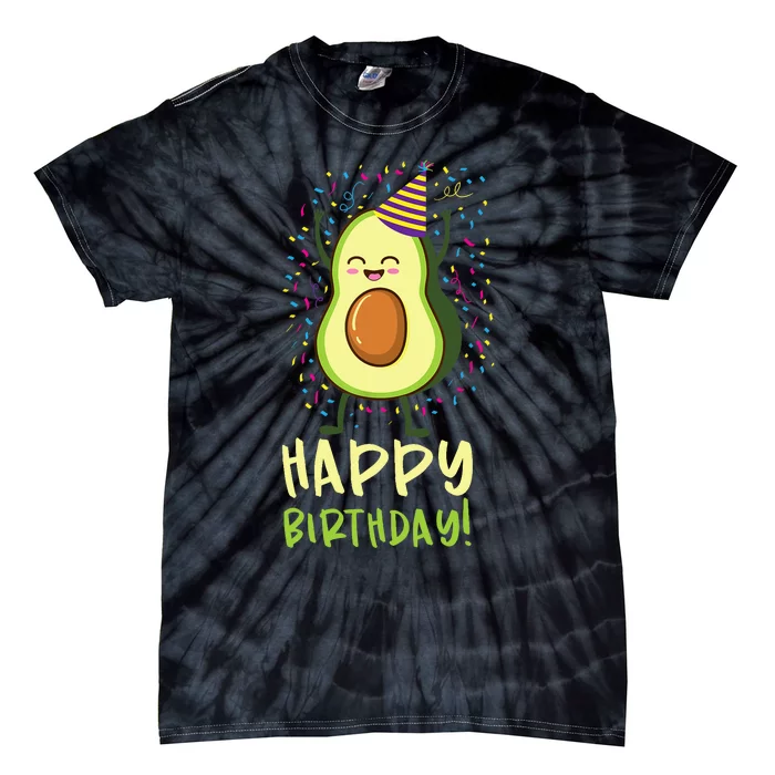 Happy Birthday Avocado Birthday Tie-Dye T-Shirt