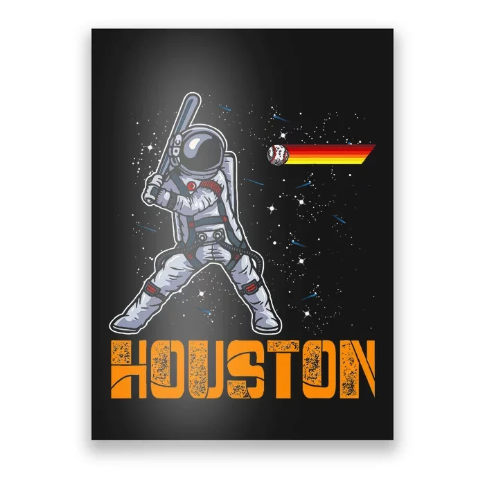 Houston Baseball A Space City Baseball And Vintage Astronaut Poster