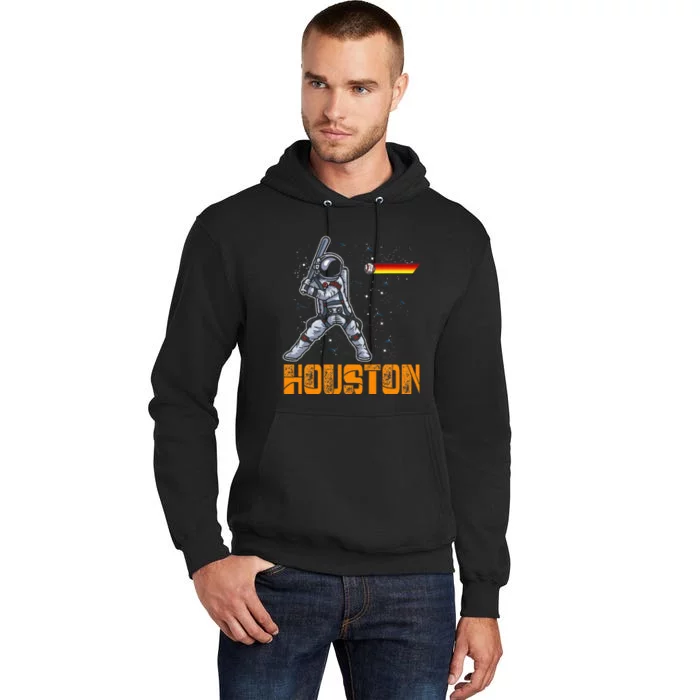 Houston Baseball A Space City Baseball And Vintage Astronaut Tall Hoodie